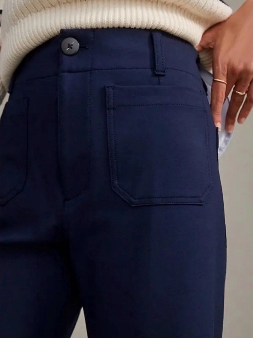 MAEVE by ANTHROPOLOGIE Women’s Navy The Colette Pants - Picture 3 of 12